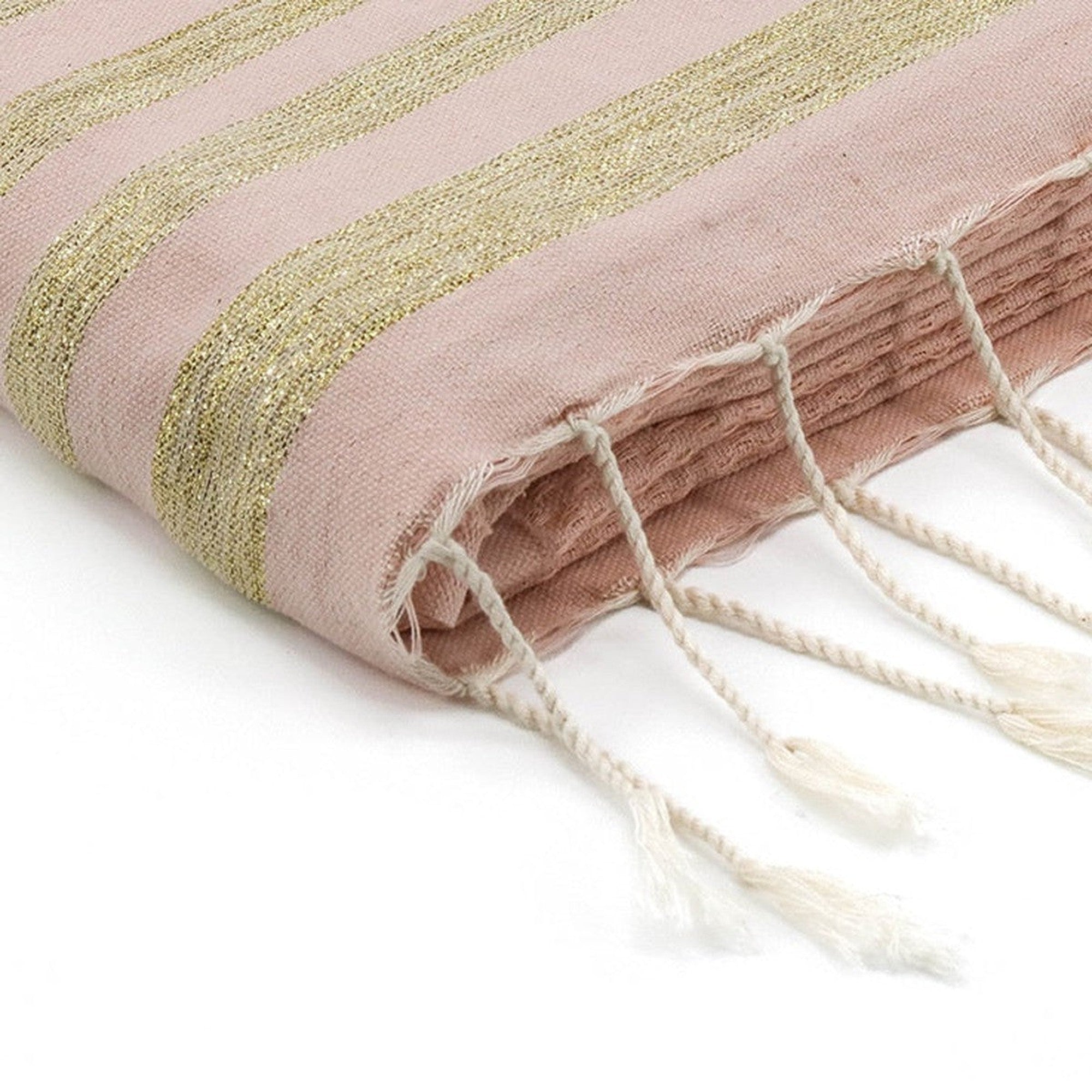 Hamptons - Fouta Nid D'Abeille - Rose Pâle