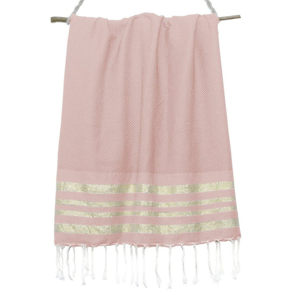 Hamptons - Fouta Nid D'Abeille - Rose Pâle