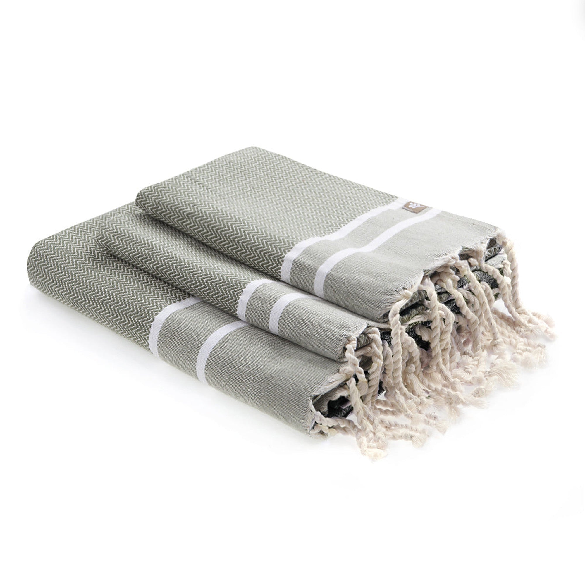 Stockholm - Foutas De Bain (1 Grande et 2 Petites) - Vert Olive