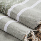 Stockholm - Foutas De Bain (1 Grande et 2 Petites) - Vert Olive