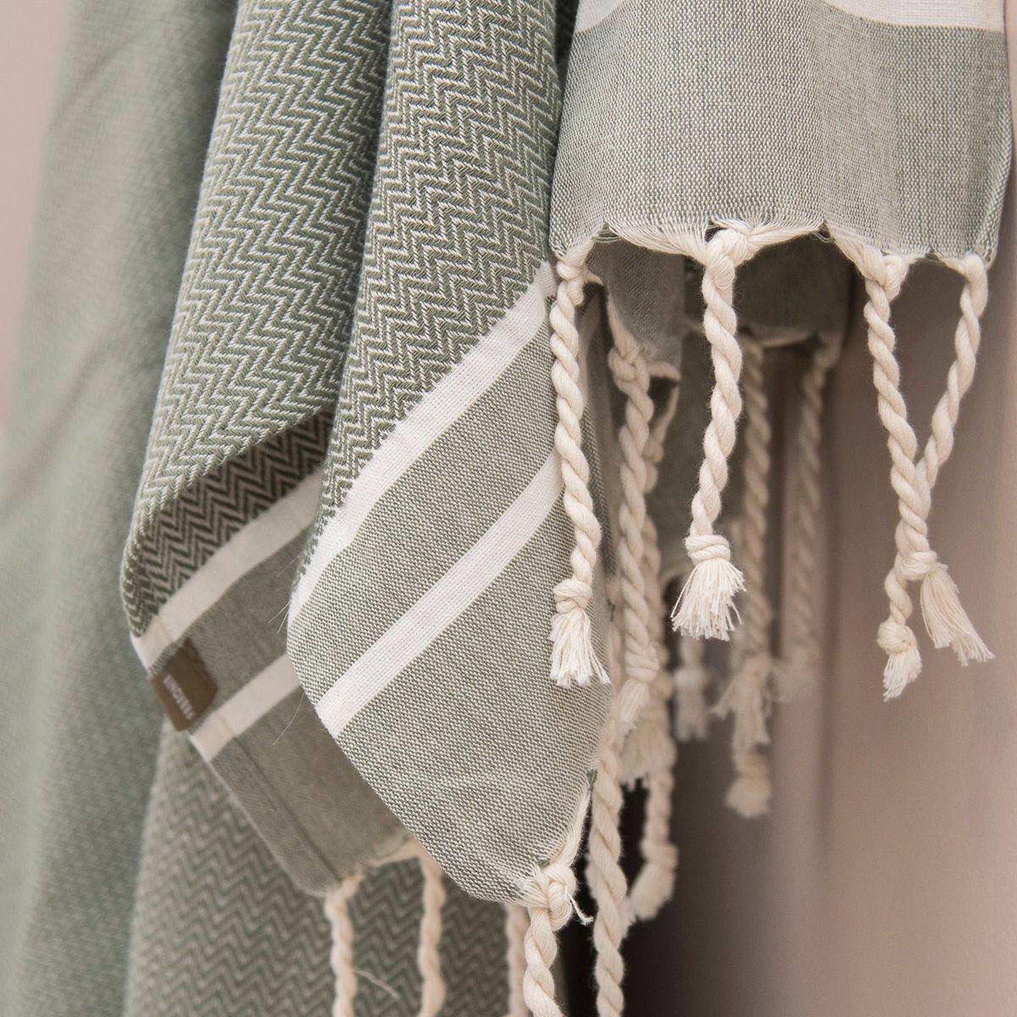 Stockholm - Foutas De Bain (1 Grande et 2 Petites) - Vert Olive