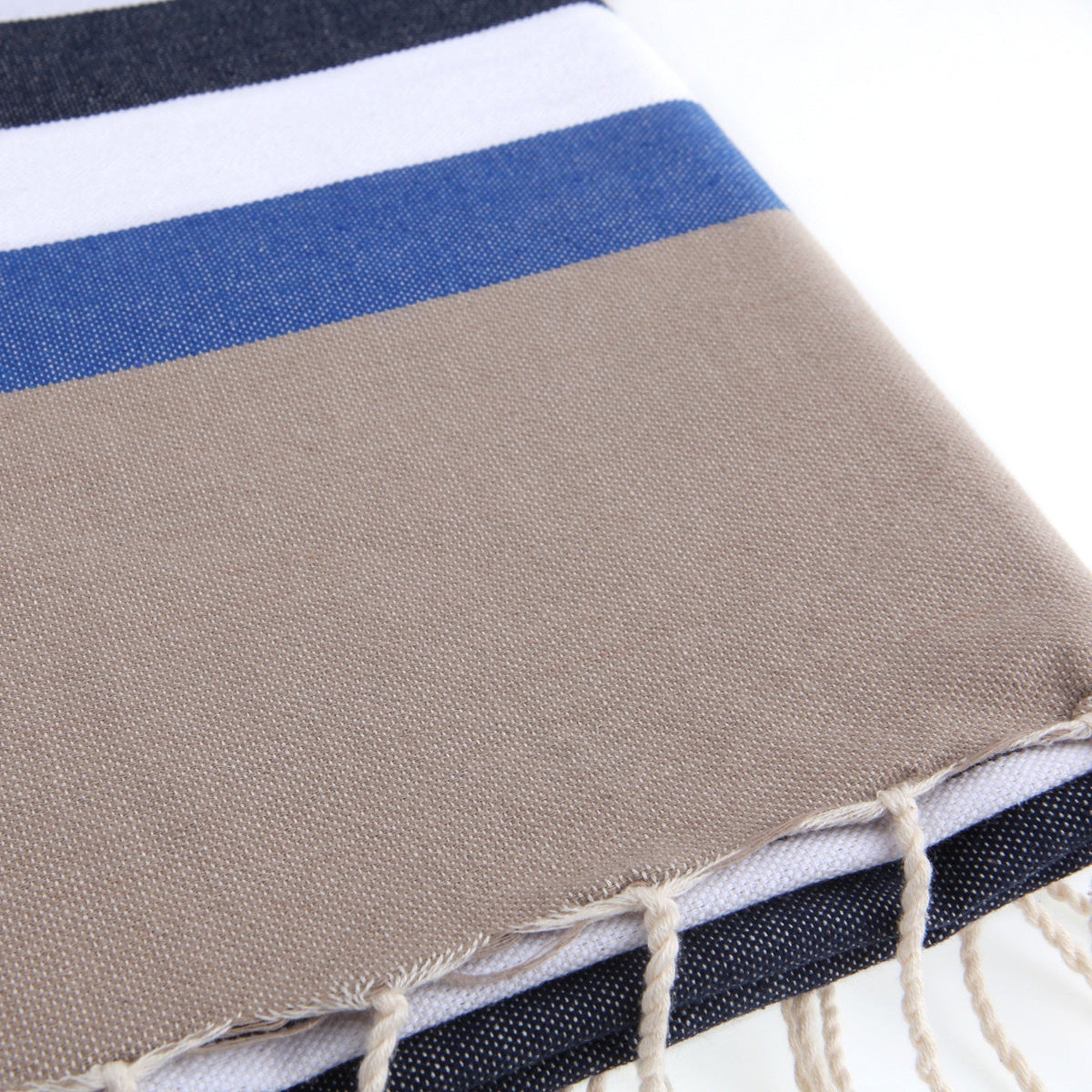 Arcachon - Fouta Tricolore - Bleu Jean/Bleu Grec