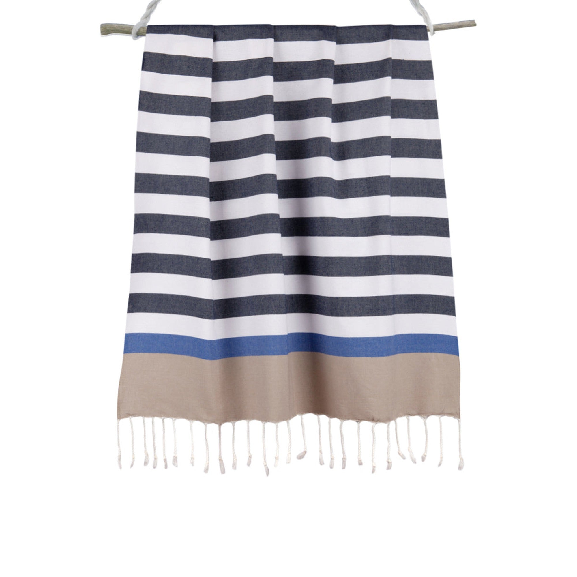Arcachon - Fouta Tricolore - Bleu Jean/Bleu Grec