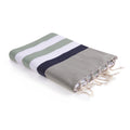 Arcachon - Fouta Tricolore - Eau De Nil/Bleu Jean