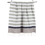 Arcachon - Fouta Tricolore - Eau De Nil/Bleu Jean