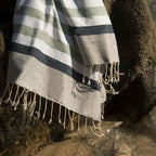 Arcachon - Fouta Tricolore - Eau De Nil/Bleu Jean