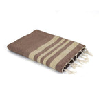 Hamptons - Fouta Nid D'Abeille - Moka/Or