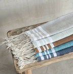 Hamptons - Foutas De Bain (1 Grande et 2 Petites) - Moka/Blanc