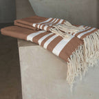 Hamptons - Foutas De Bain (1 Grande et 2 Petites) - Moka/Blanc