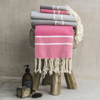 Stockholm - Foutas De Bain (1 Grande et 2 Petites) - Rose Malabar