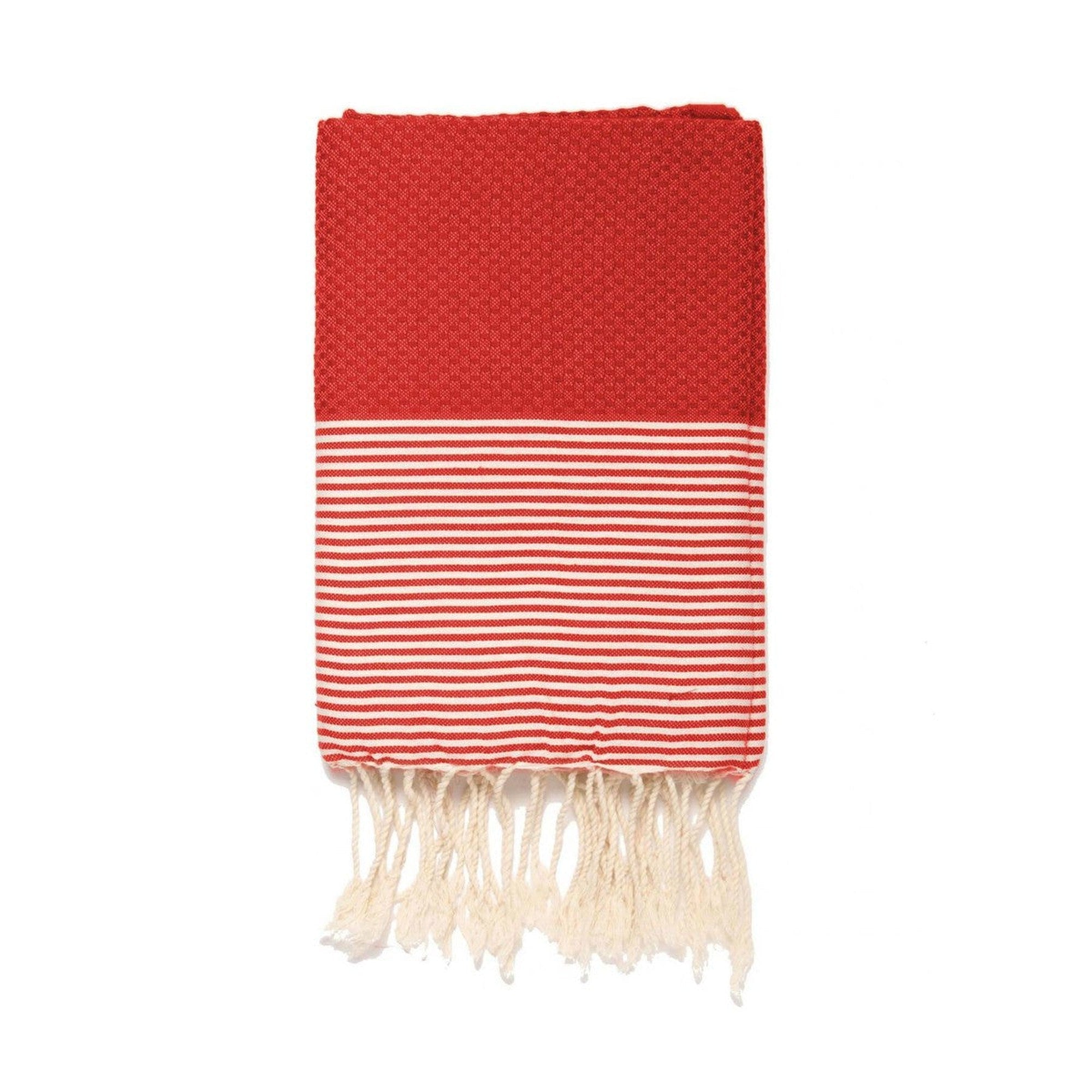 Ibiza - Fouta Nid D'Abeille - Écrevisse/Blanc