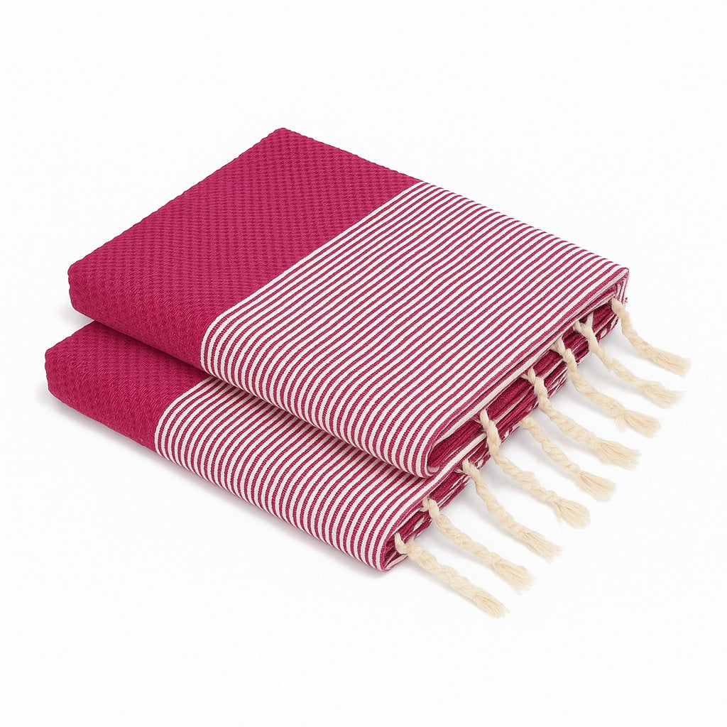 Ericeira - Lot De 2 Foutas - Rose Fuchsia