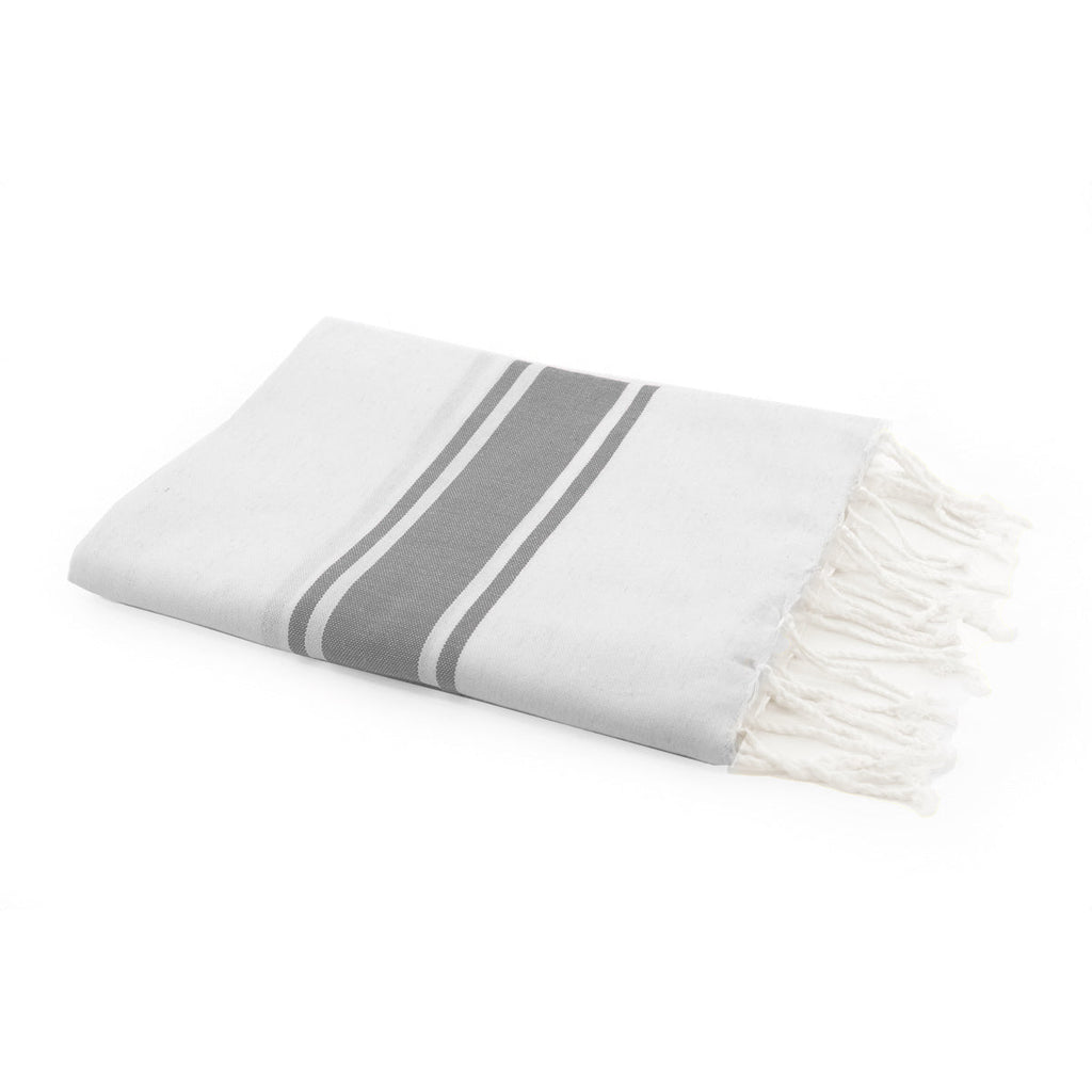St Tropez - Fouta Blanche - Blanc/Gris Perle