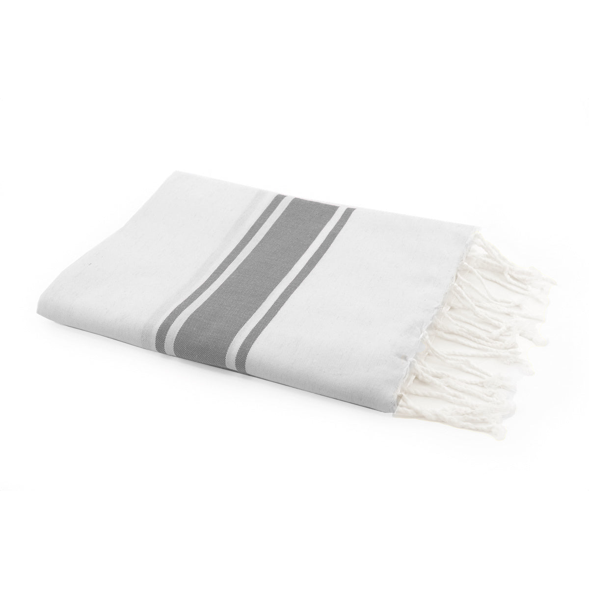 St Tropez - Fouta Blanche - Blanc/Gris Perle