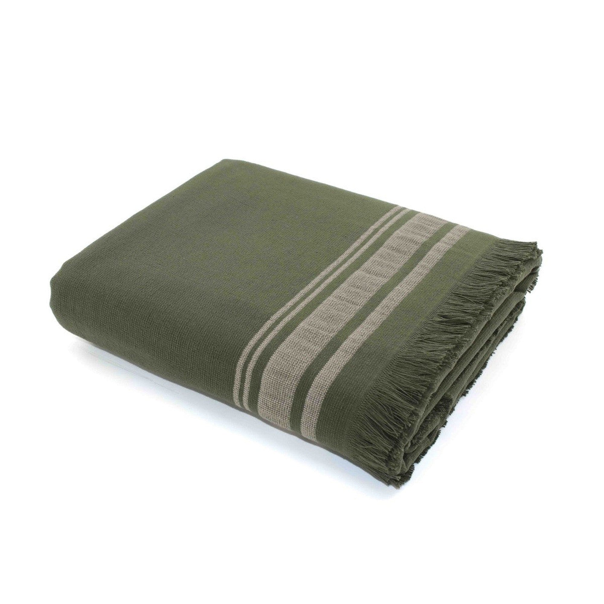 Faro - Fouta Éponge - Vert Kaki/Grège