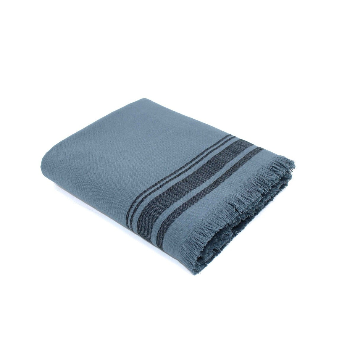 Faro - Fouta Éponge - Bleu Orage/Noir