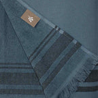 Faro - Fouta Éponge - Bleu Orage/Noir