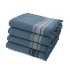 Faro - Fouta Éponge - Bleu Orage/Noir