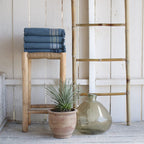 Faro - Fouta Éponge - Bleu Orage/Noir