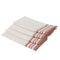Mahdia - Lot De 4 Serviettes De Table - Blanc/Rouge Tomette