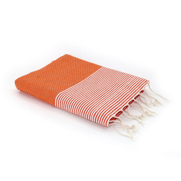 Ibiza - Fouta Nid D'Abeille - Orange Mandarine