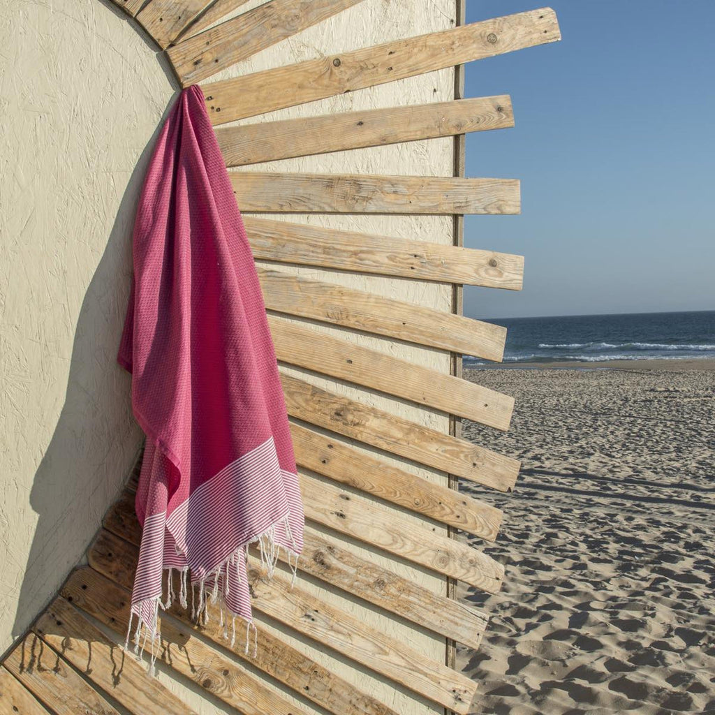 Ibiza - Fouta Nid D'Abeille - Rose Fuchsia