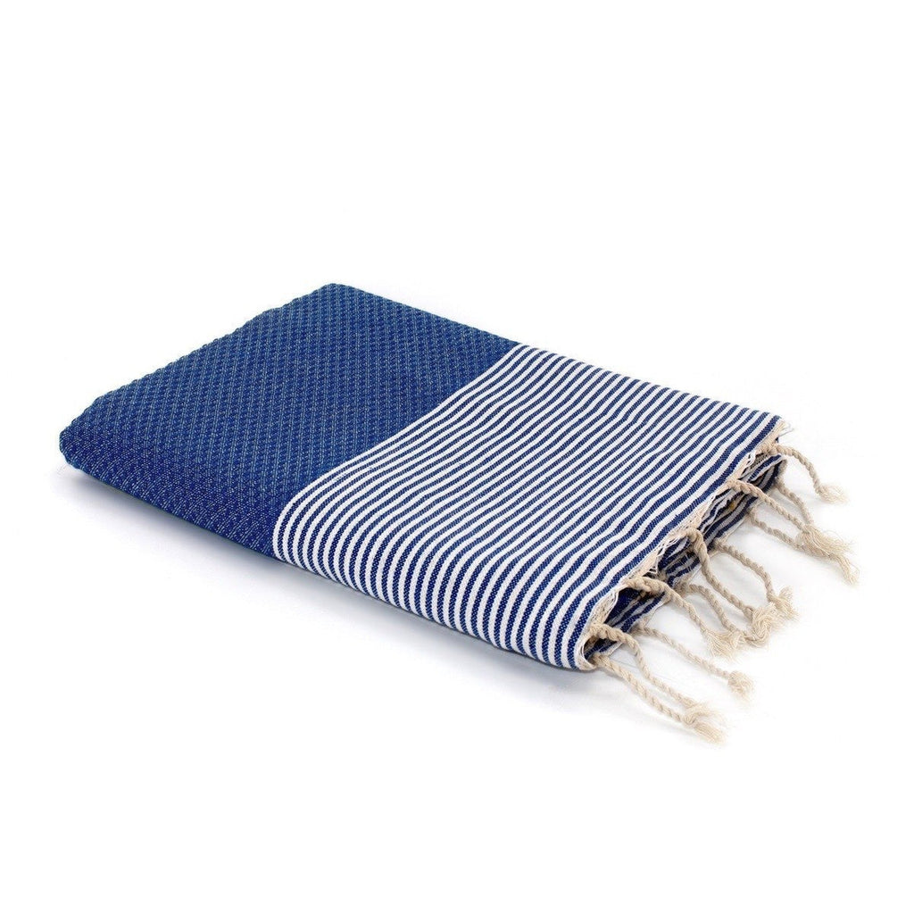 Ibiza - Fouta Nid D'Abeille - Bleu Grec