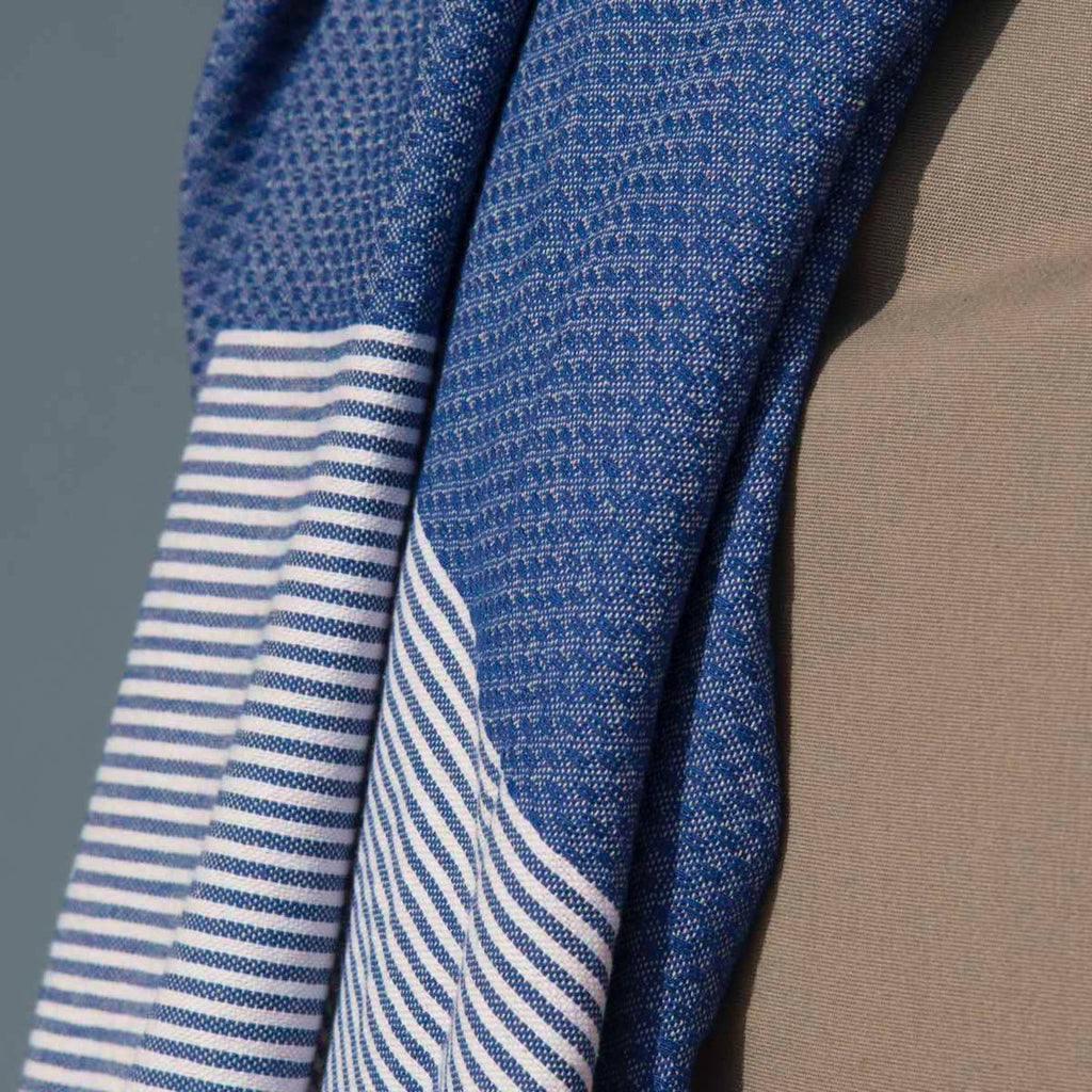 Ibiza - Fouta Nid D'Abeille - Bleu Grec