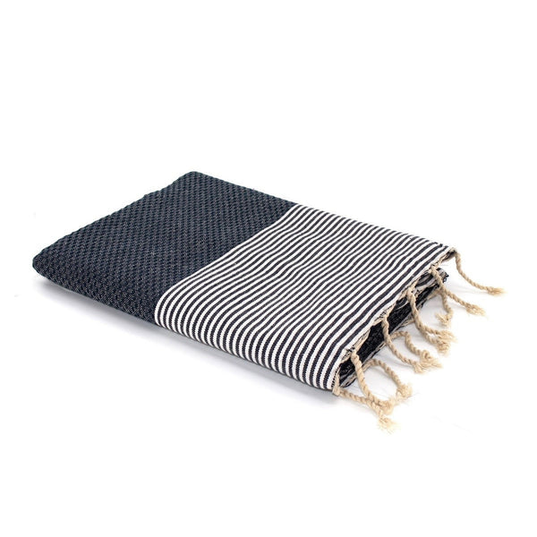 Ibiza - Fouta Nid D'Abeille - Bleu Jean