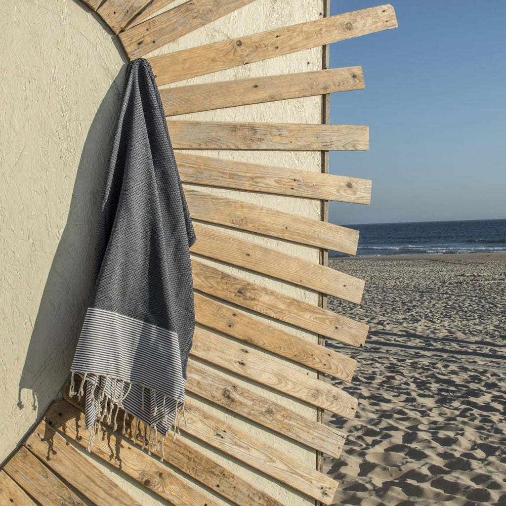 Ibiza - Fouta Nid D'Abeille - Bleu Jean