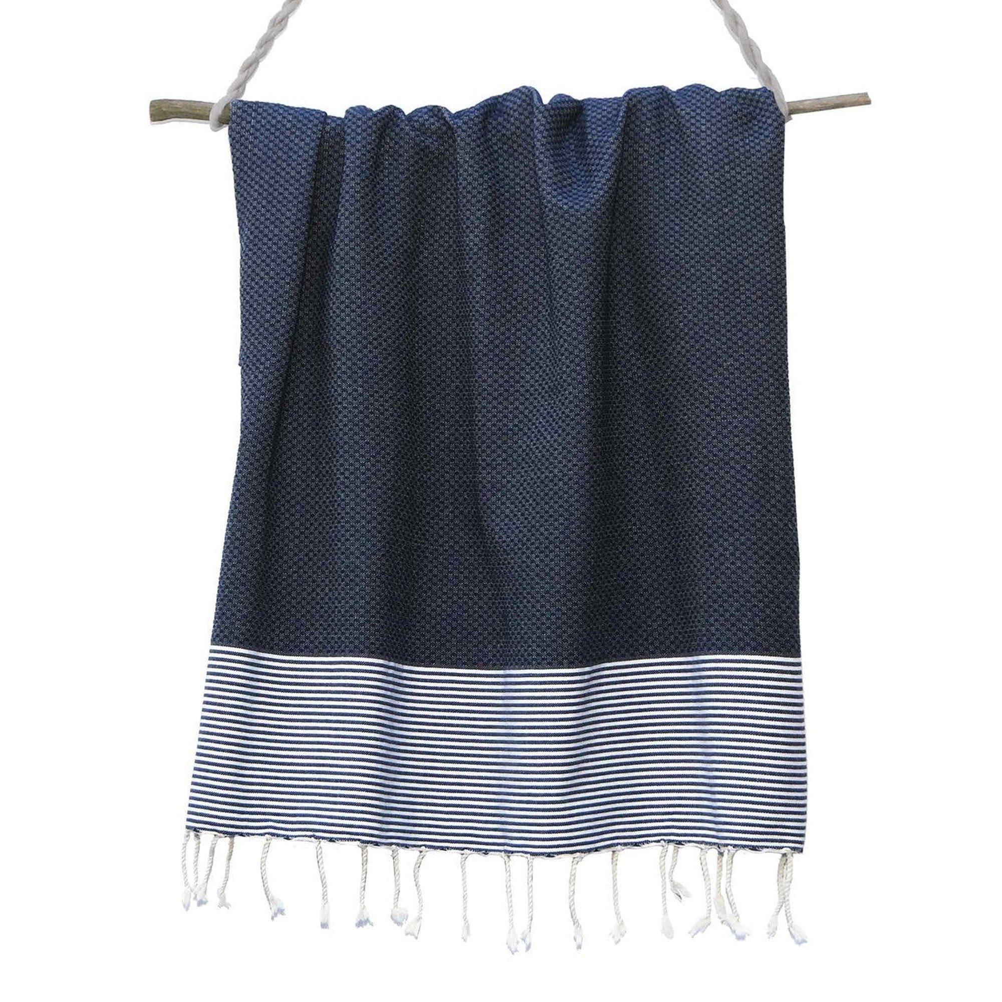 Ibiza - Fouta Nid D'Abeille - Bleu Jean