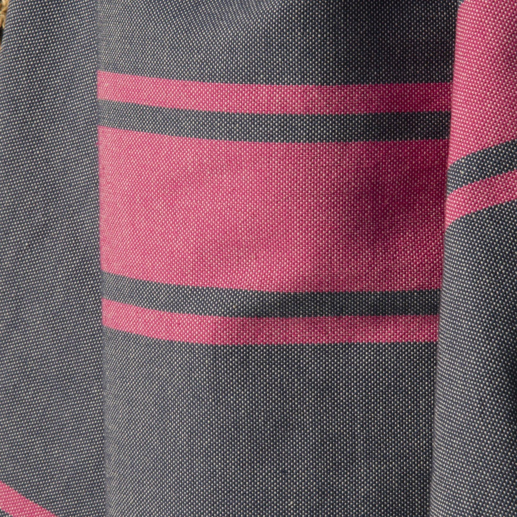 St Tropez - Fouta Bicolore - Bleu Jean/Rose Fuchsia