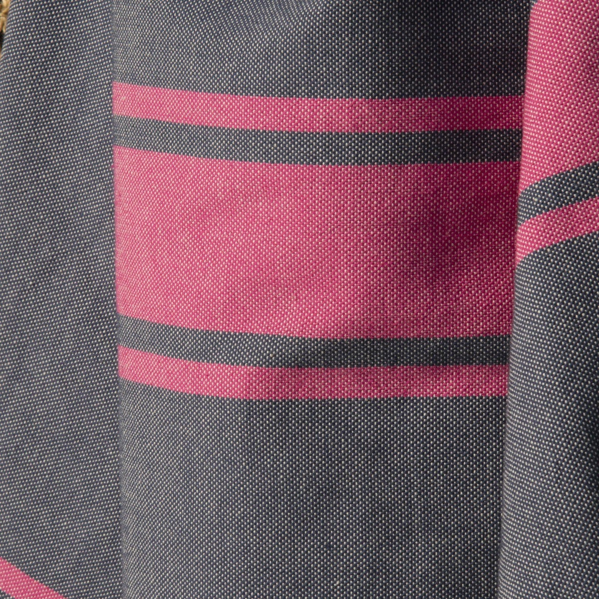St Tropez - Fouta Bicolore - Bleu Jean/Rose Fuchsia