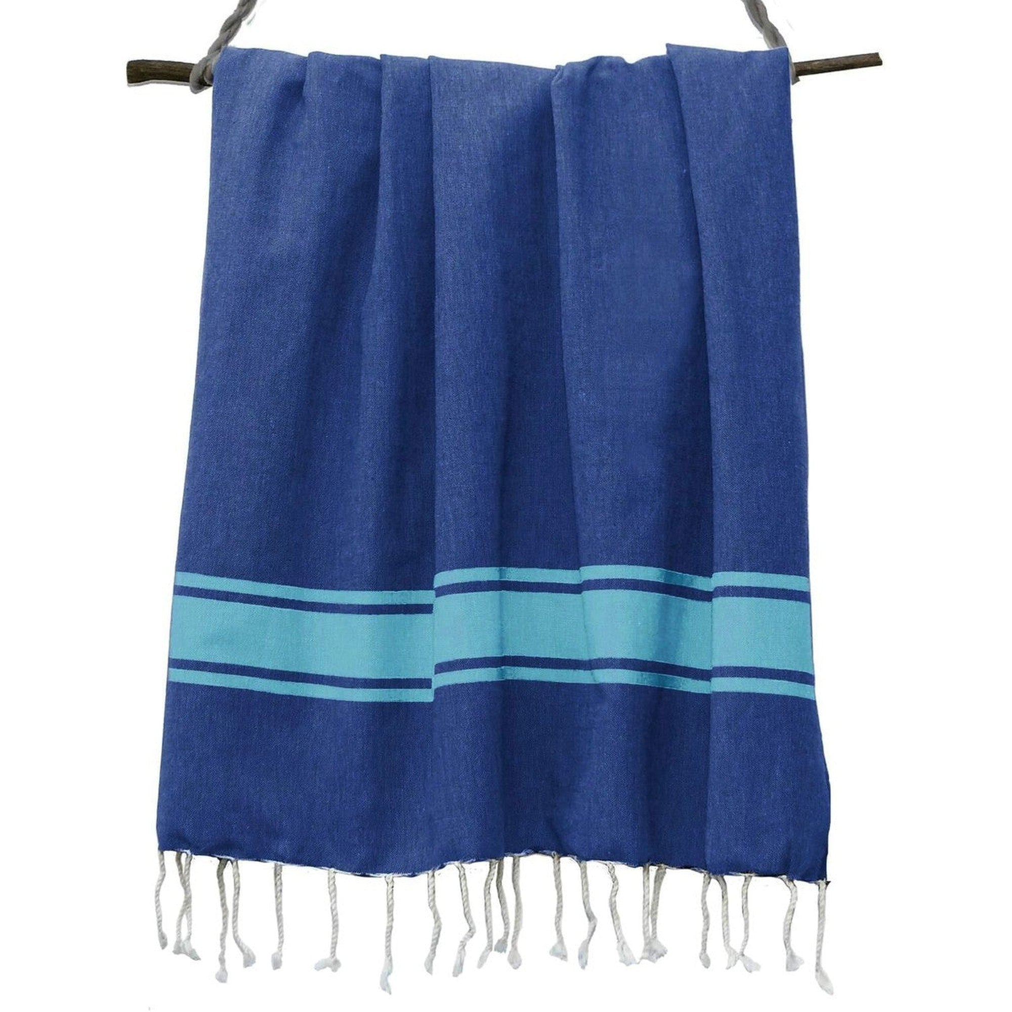 St Tropez - Fouta Bicolore - Bleu Grec/Vert Turquoise