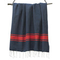 St Tropez - Fouta Bicolore - Bleu Jean/Rouge