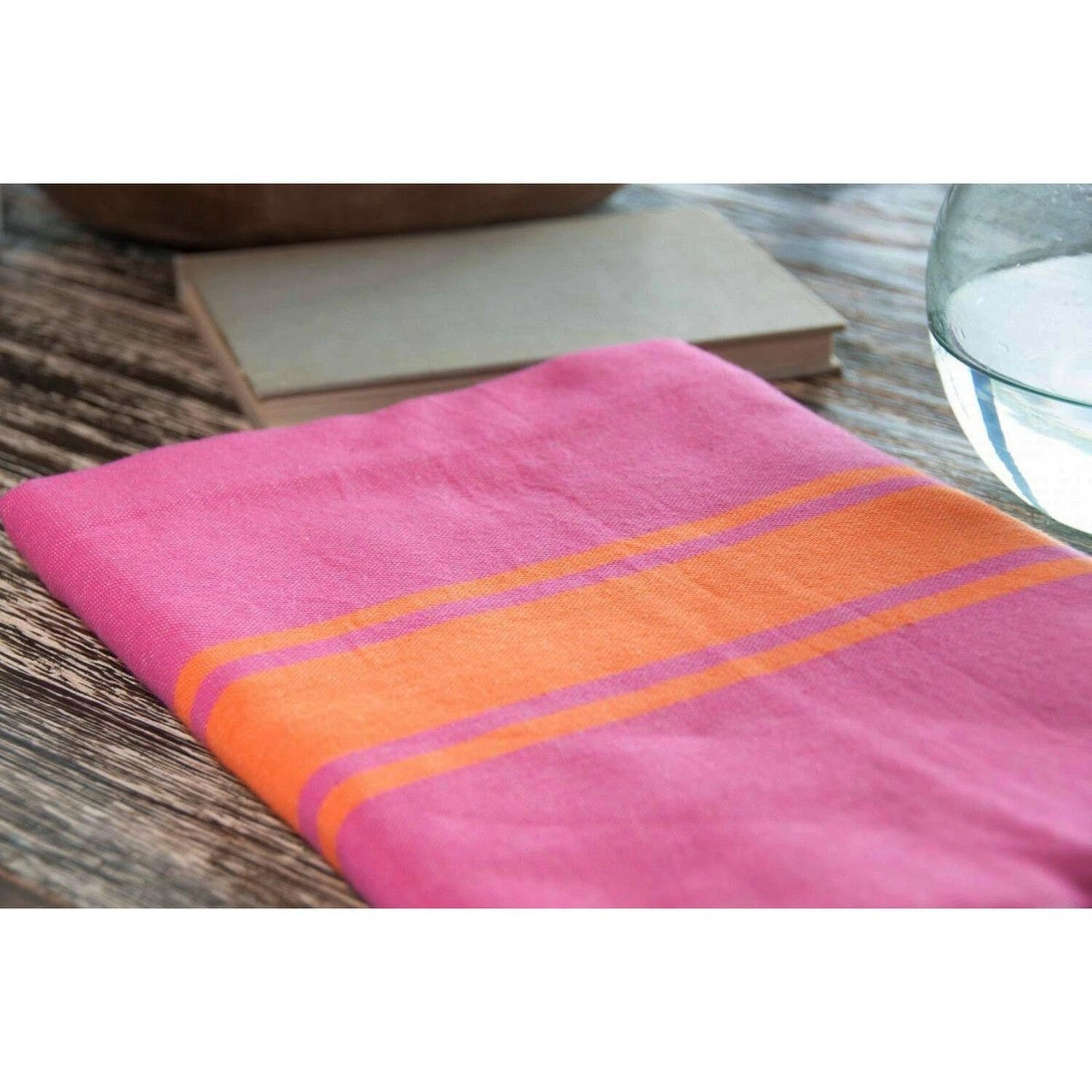 St Tropez - Fouta Bicolore - Rose Fuchsia/Orange