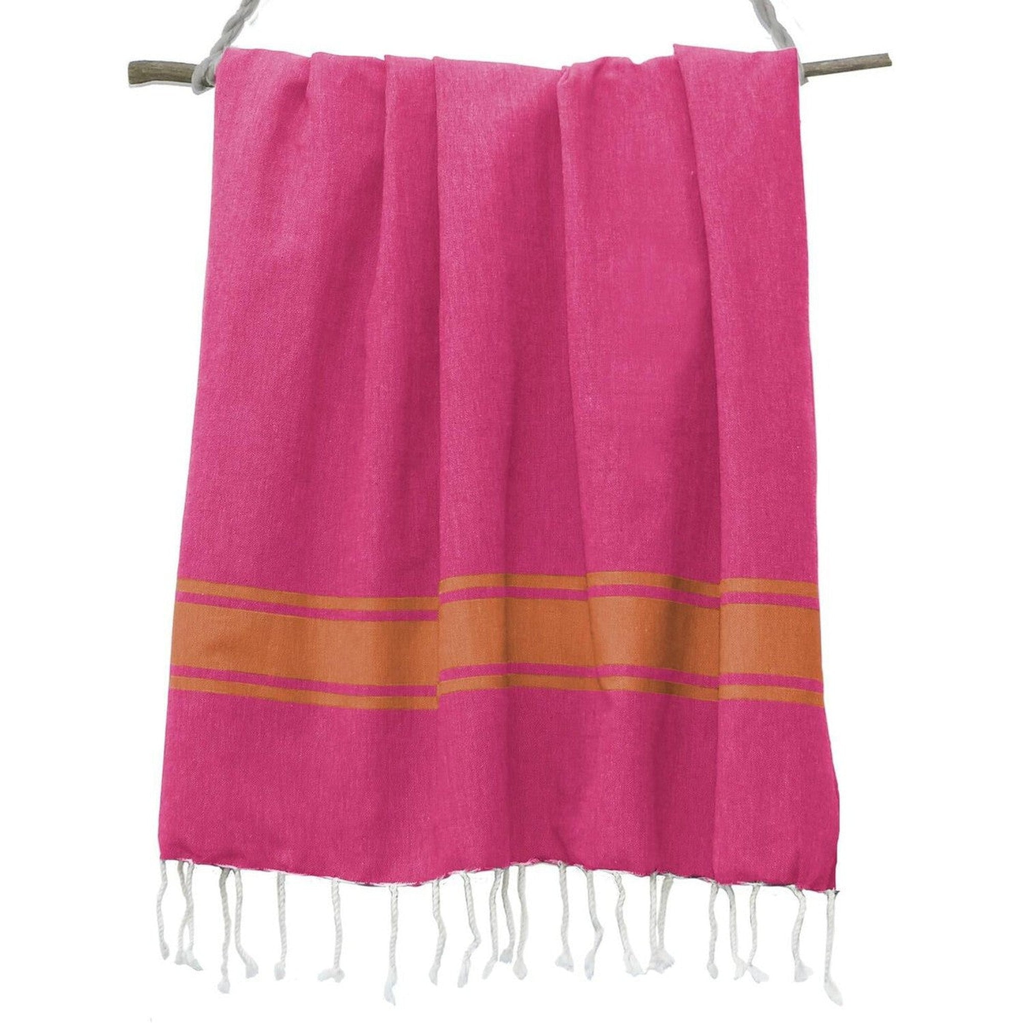 St Tropez - Fouta Bicolore - Rose Fuchsia/Orange