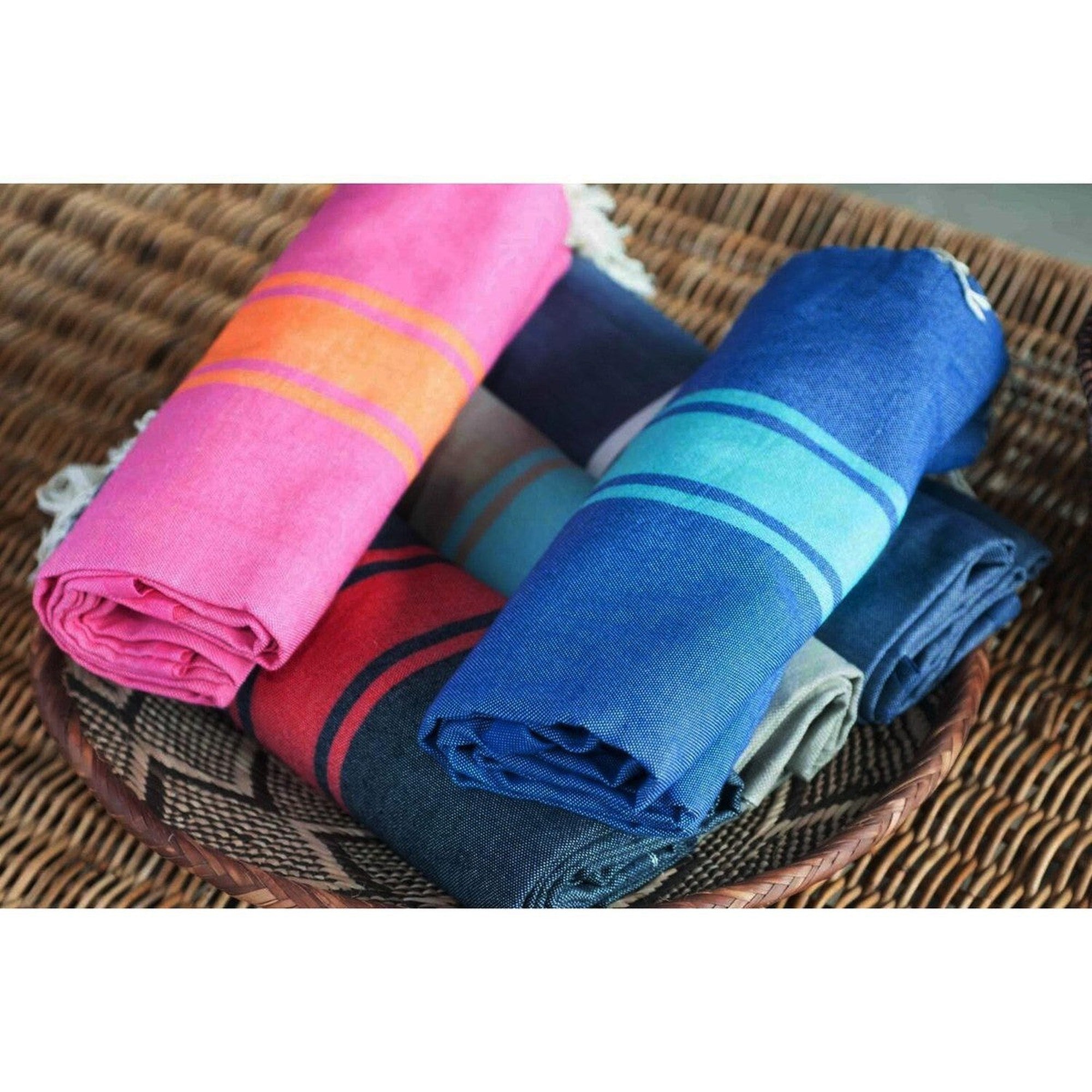 St Tropez - Fouta Bicolore - Rose Fuchsia/Orange