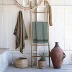 Faro - Fouta Éponge - Vert Lichen/Noir