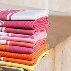 St Tropez - Fouta Blanche - Blanc/Rose Fuchsia