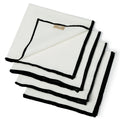 Ernest - Lot De 4 Serviettes De Table - Blanc/Noir