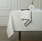 Ernest - Lot De 4 Serviettes De Table - Blanc/Noir
