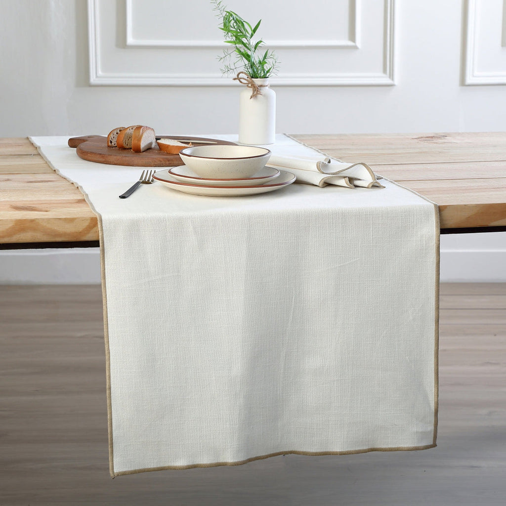 Jules - Chemin De Table - Blanc/Sable