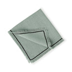 Gabriel - Lot De 4 Serviettes De Table - Vert Céladon/Noir