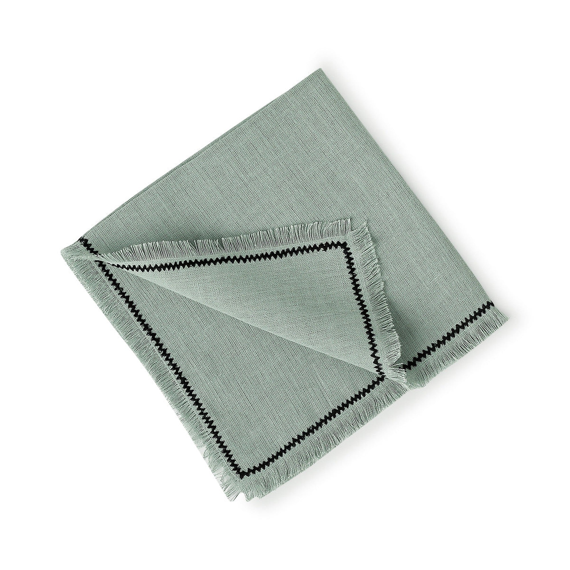 Gabriel - Lot De 4 Serviettes De Table - Vert Céladon/Noir