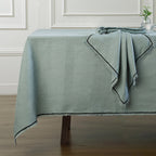 Gabriel - Lot De 4 Serviettes De Table - Vert Céladon/Noir