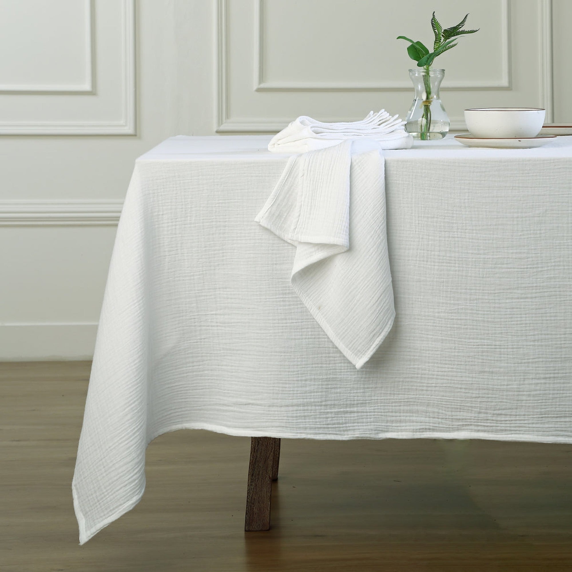 Carla - Lot De 4 Serviettes De Table - Blanc