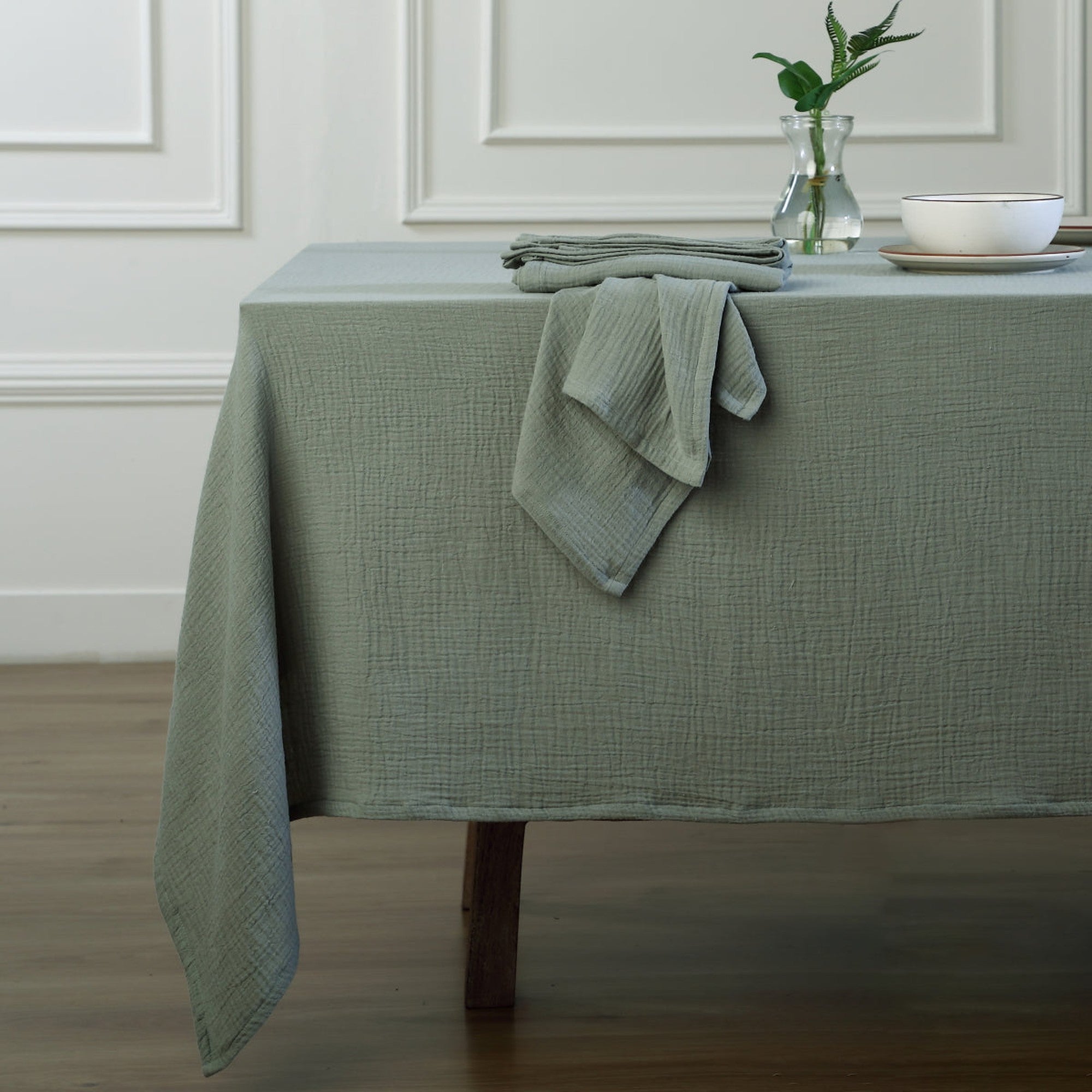 Carla - Lot De 4 Serviettes De Table - Vert Céladon