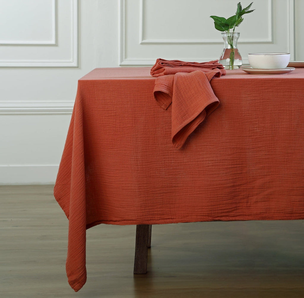 Carla - Lot De 4 Serviettes De Table - Rouge Toscane