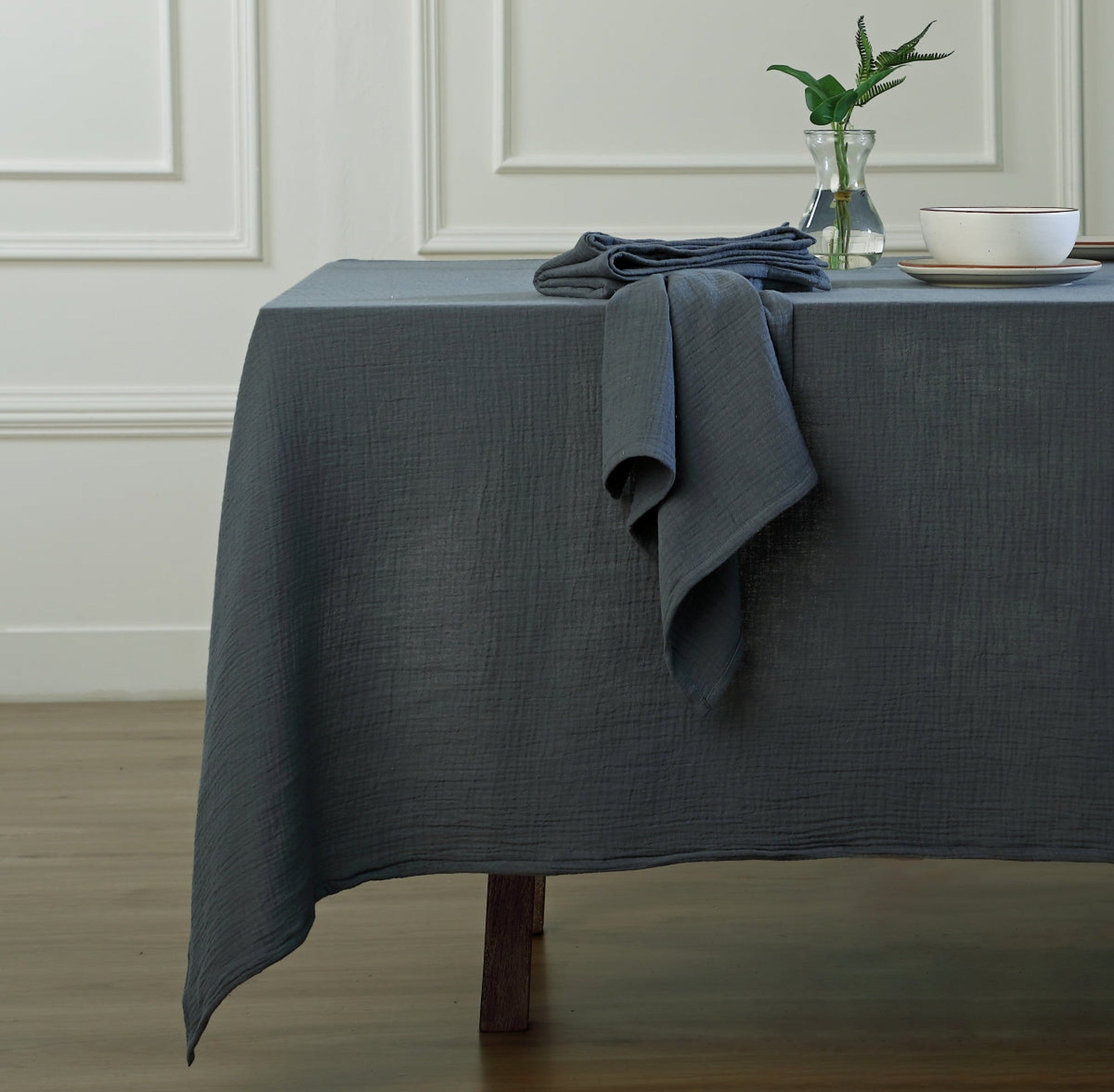 Carla - Lot De 4 Serviettes De Table - Bleu Orage